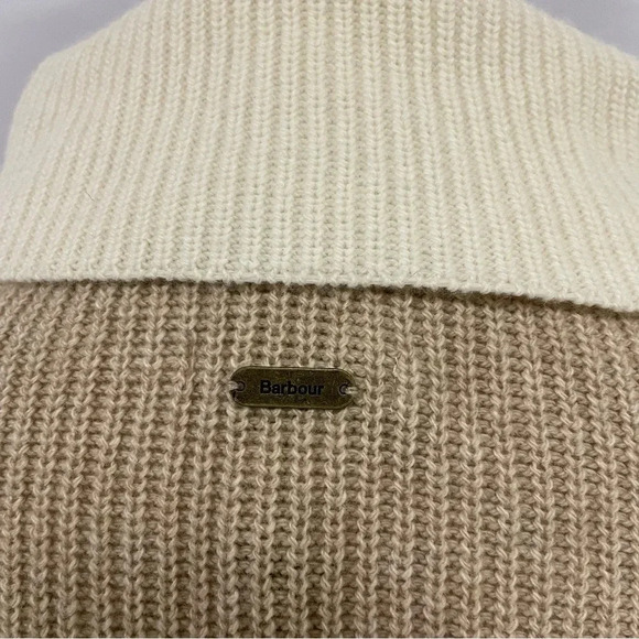 Barbour Two Tone Beige Cream Turtleneck Sweater Oversized US 12 - Picture 8 of 8